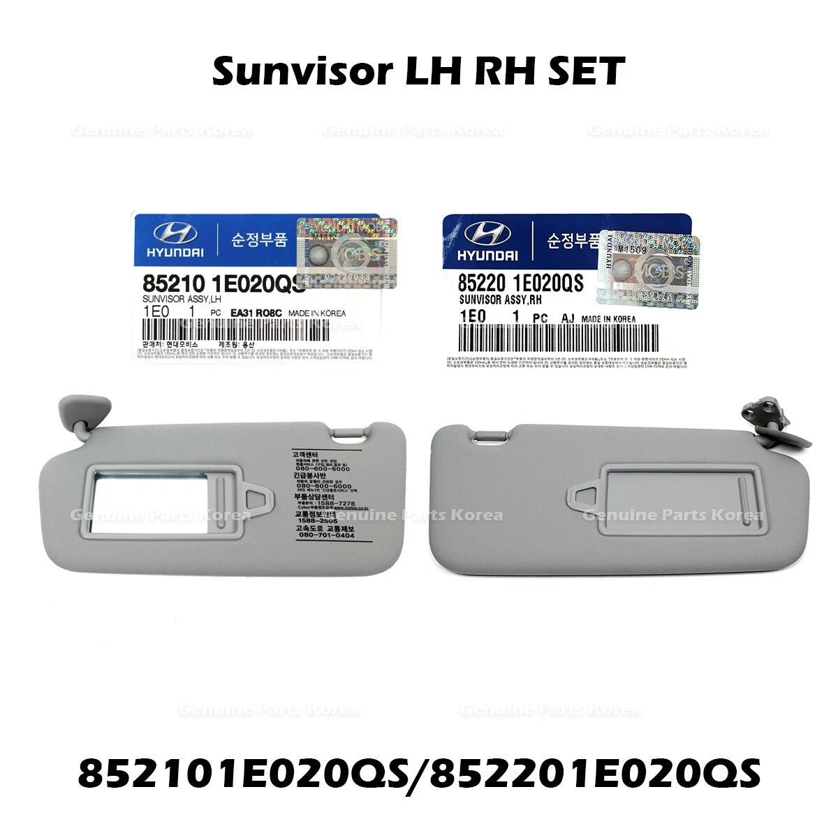 ⭐Genuine⭐ Sunvisor LH RH SET 852101E020QS 852201E020QS for Hyundai Accent