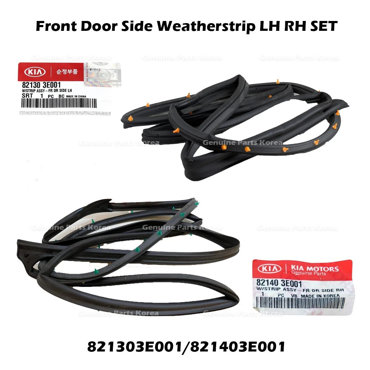 ⭐Genuine⭐ Front Door Side Weatherstrip LH RH SET for Kia Sorento