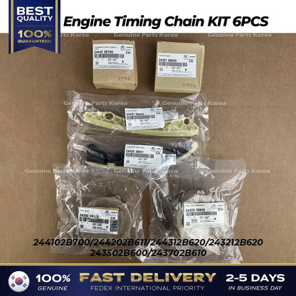 Genuine Engine Timing Chain KIT 6PCS for Hyundai Accent Veloster Kia Forte