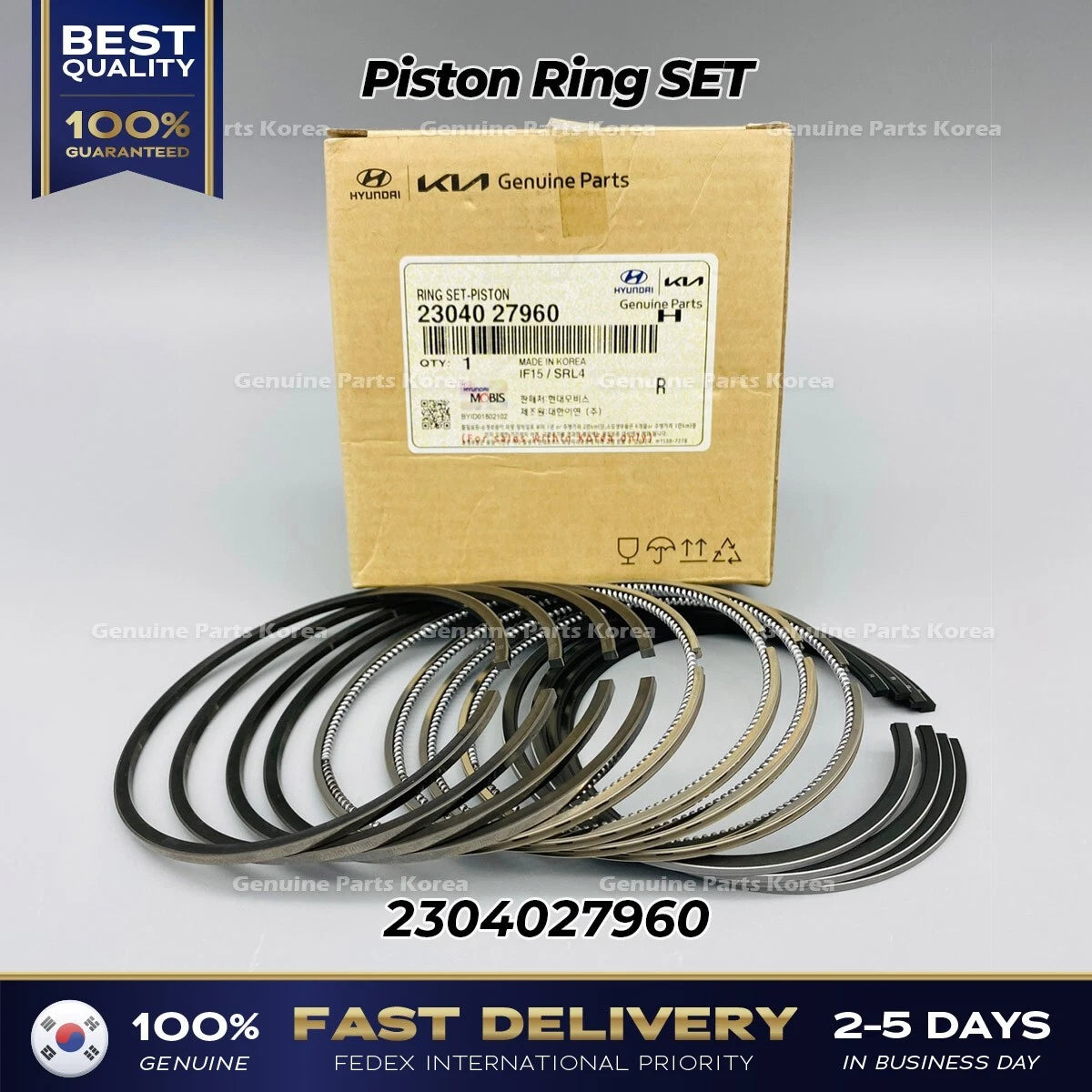 ⭐Genuine⭐ Piston Ring SET 2304027960 for Hyundai Santa Fe