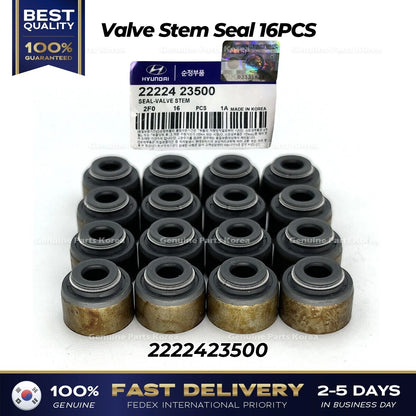 Genuine Valve Stem Seal 16PCS 2222423500 for Hyundai Accent Elantra Kia Optima
