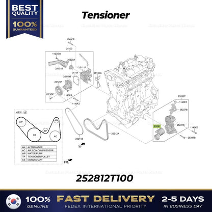 Genuine Tensioner 252812T100 for Hyundai Genesis G80 G70 GV80 GV70