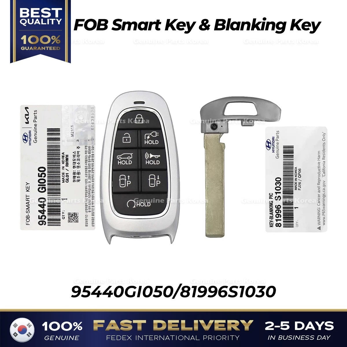 ⭐Genuine⭐ FOB Smart Key & Blanking Key 95440GI050 for Hyundai Genesis GV80