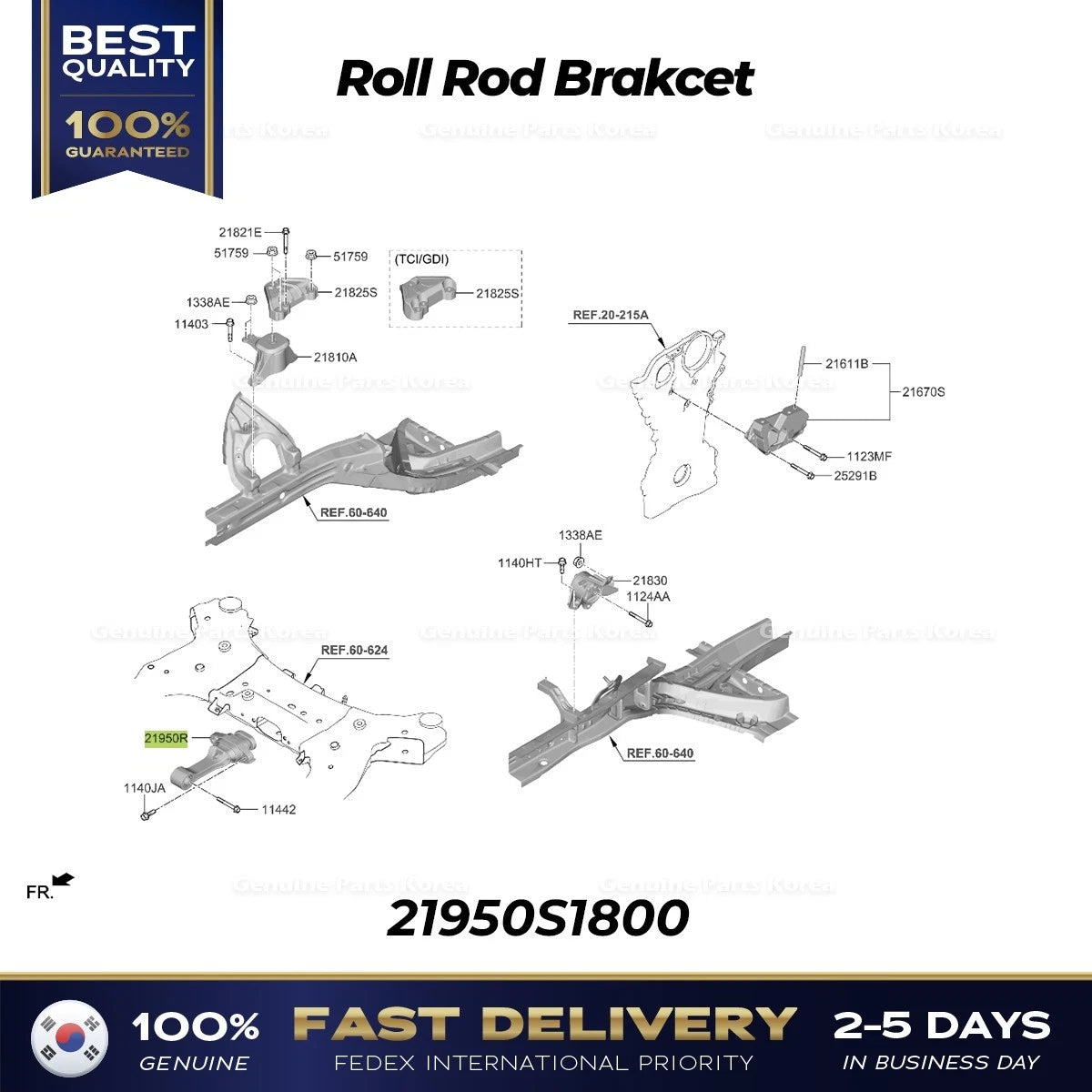⭐Genuine⭐ Roll Rod Brakcet 21950S1800 for Hyundai Santa Fe