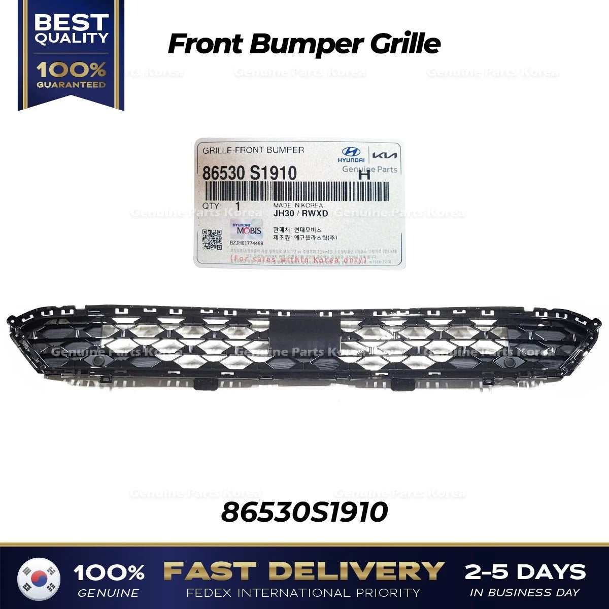 ⭐Genuine⭐ Front Bumper Grille 86530S1910 for Hyundai Santa Fe
