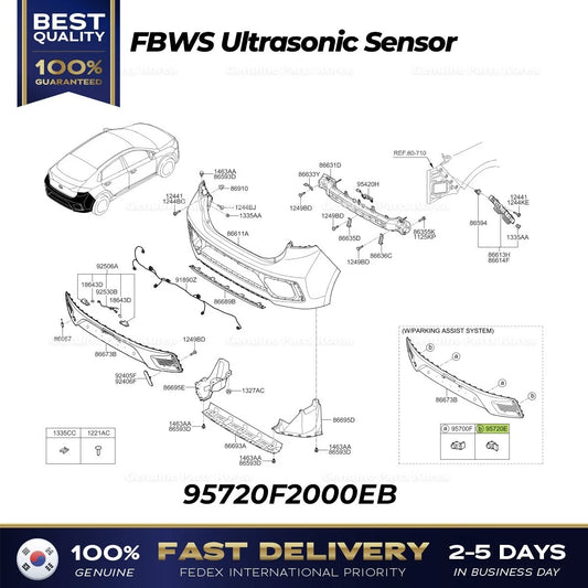 ⭐Genuine⭐ FBWS Ultrasonic Sensor 95720F2000EB for Hyundai Ioniq