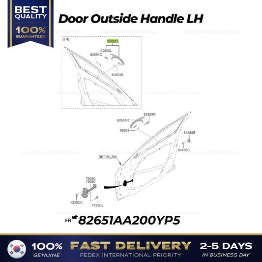 ⭐Genuine⭐ Door Outside Handle LH 82651AA200YP5 for Hyundai Elantra