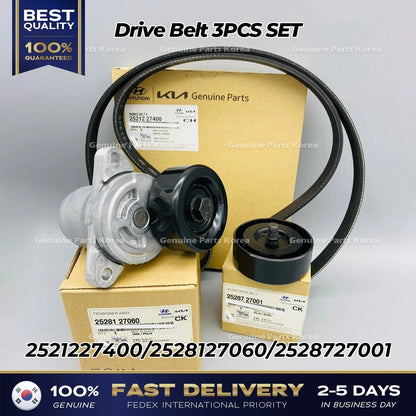 Genuine Drive Belt 3PCS SET 2521227400 2528127060 2528727001 for Hyundai Kia