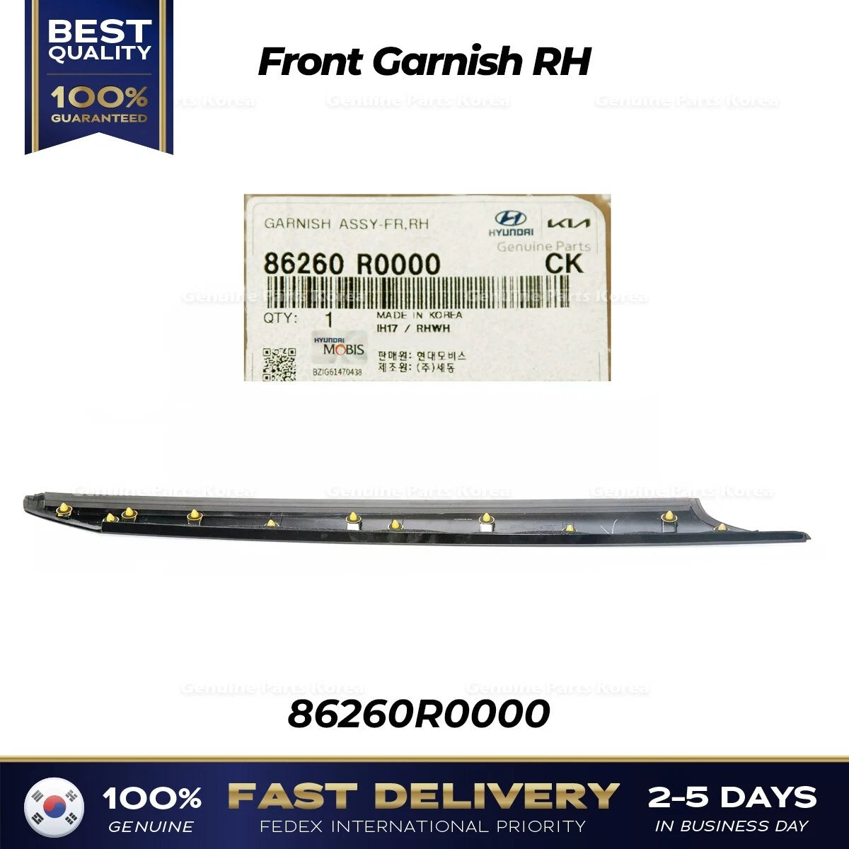 ⭐Genuine⭐ Front Garnish RH 86260R0000 for Kia Carnival