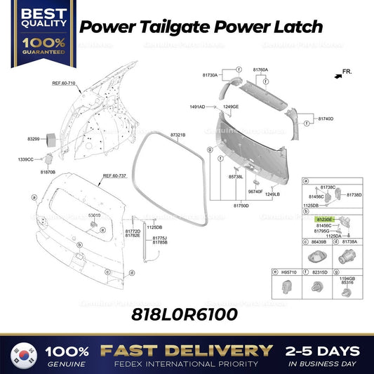 ⭐Genuine⭐ Power Tailgate Power Latch 818L0R6100 for Hyundai Santa Fe Hybrid