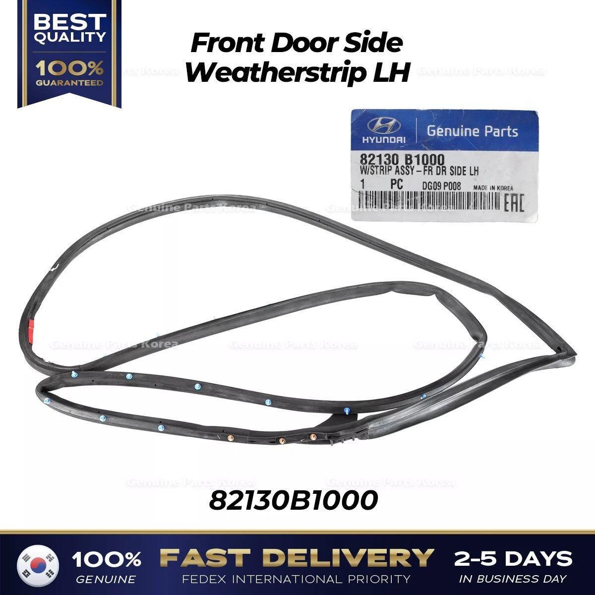 ⭐Genuine⭐ Front Door Side Weatherstrip LH 82130B1000 for Hyundai Genesis