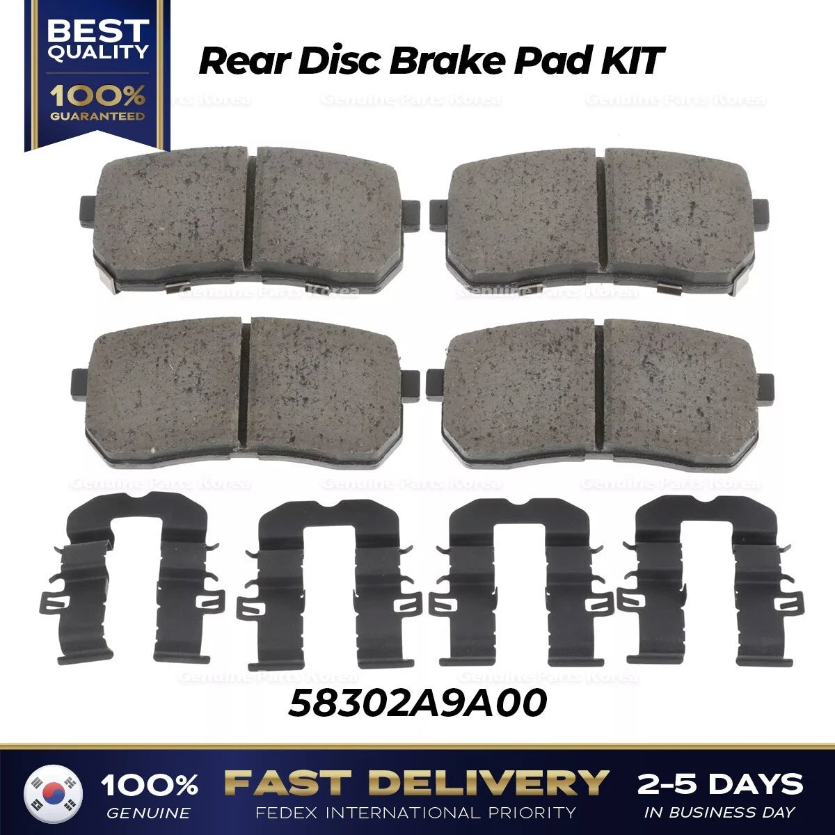 ⭐Genuine⭐ Rear Disc Brake Pad KIT 58302A9A00 for Kia Sedona