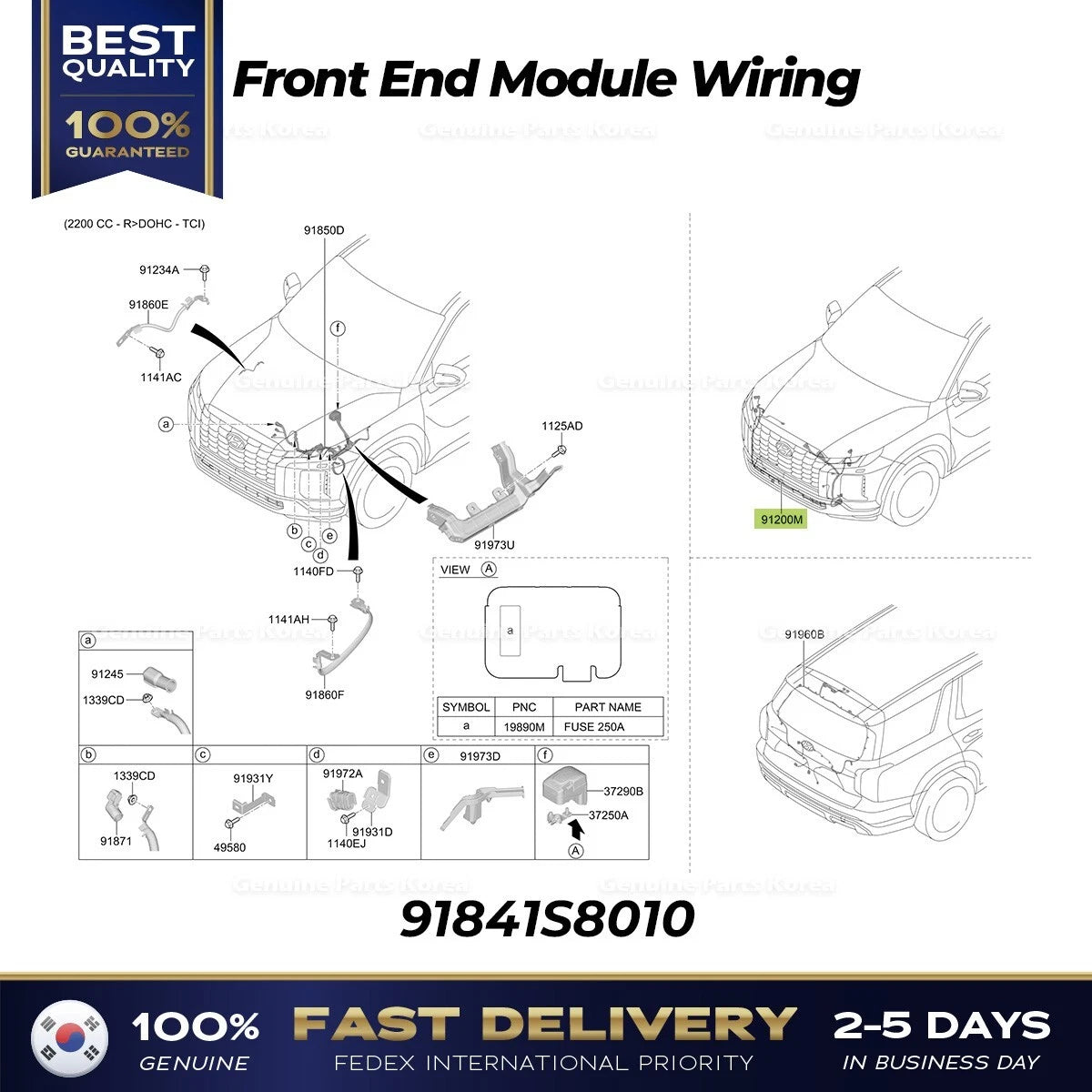 ⭐Genuine⭐ Front End Module Wiring 91841S8010 for Hyundai Palisade