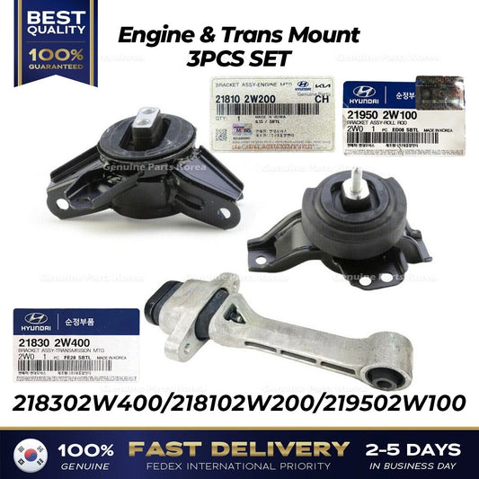 ⭐Genuine⭐ Engine & Trans Mount 3PCS SET for Hyundai Santa Fe