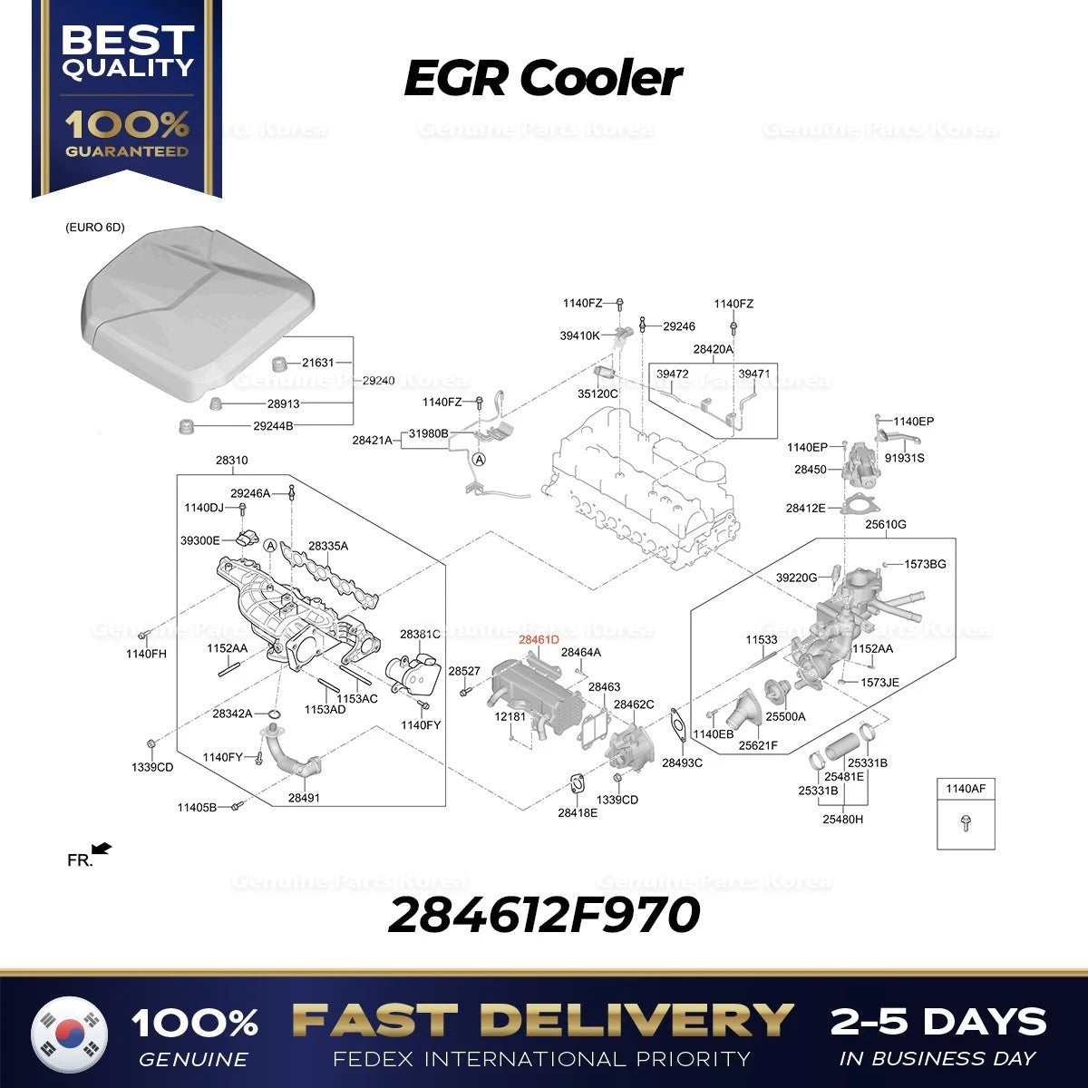 ⭐Genuine⭐ EGR Cooler 284612F970 for Hyundai Palisade Staria