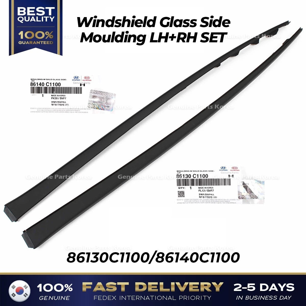 ⭐Genuine⭐ Windshield Glass Side Moulding LH RH SET for Hyundai Sonata