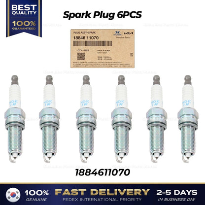 Genuine Spark Plug 6PCS 1884611070 for Hyundai Azera Elantra Kia Forte