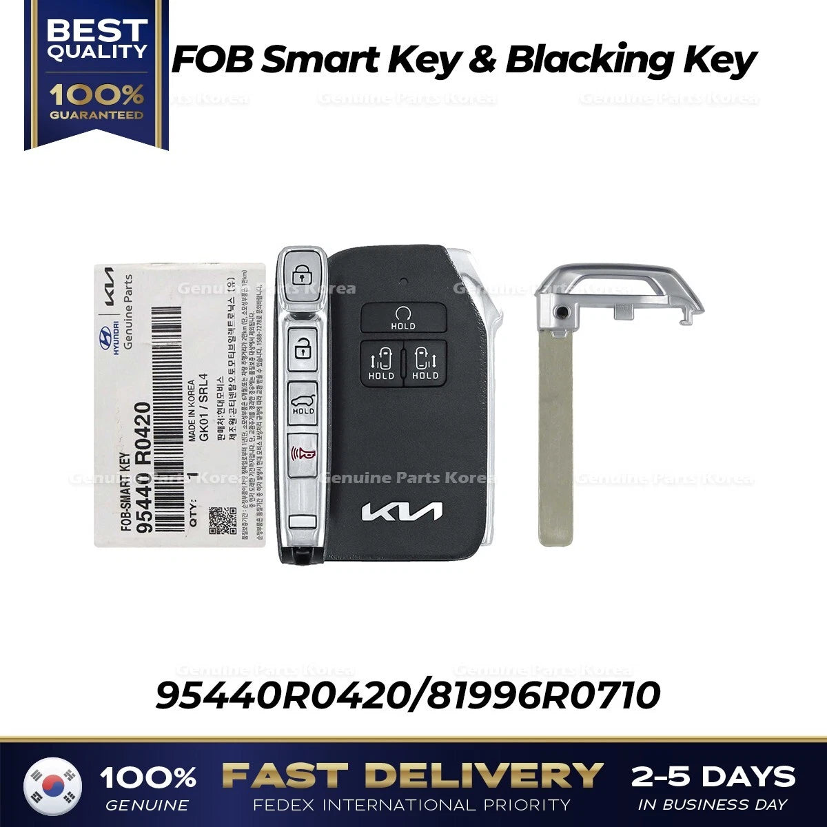 ⭐Genuine⭐ FOB Smart Key & Blacking Key 95440R0420 for Kia Carnival