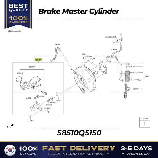 ⭐Genuine⭐ Brake Master Cylinder 58510Q5150 for Kia Seltos