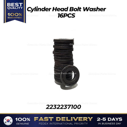 Genuine Cylinder Head Bolt Washer 16PCS for Hyundai Santa Fe Kia Optima