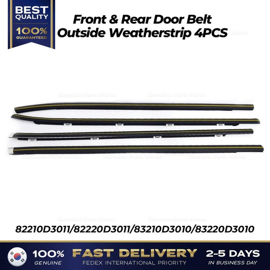 ⭐Genuine⭐ Front & Rear Door Belt Outside Weatherstrip 4PCS for Hyundai Tucson