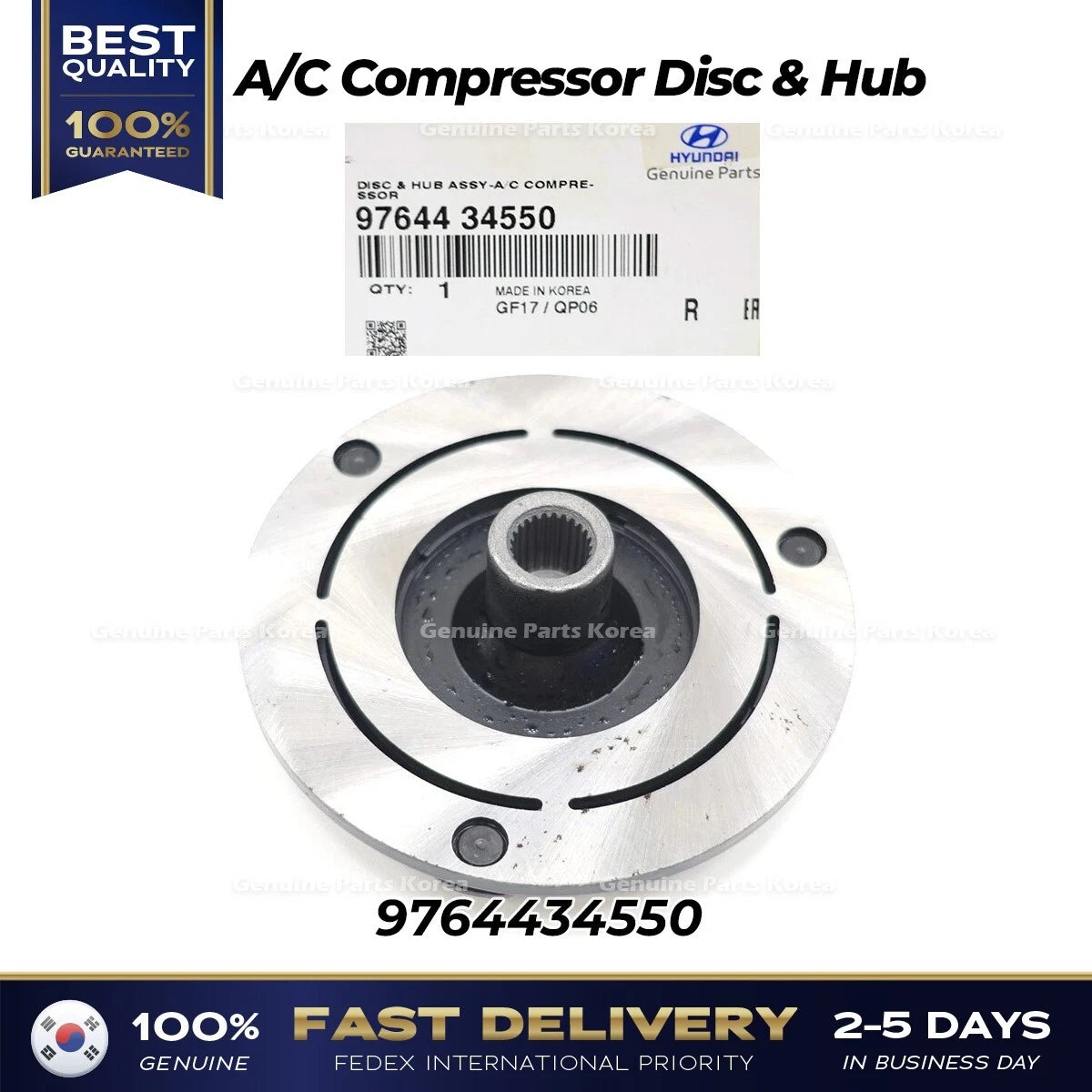 ⭐Genuine⭐ A/C Compressor Disc & Hub 9764434550 for Hyundai Kia