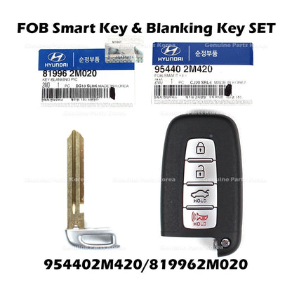 Genuine FOB Smart Key & Blanking Key SET 954402M420 for Hyundai Genesis Coupe