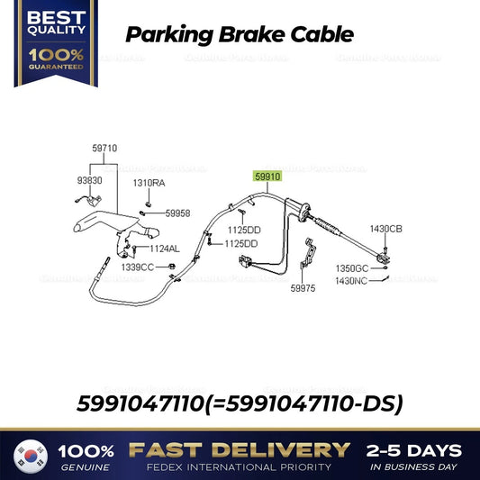 ⭐Genuine⭐ Parking Brake Cable 5991047110 for Hyundai Libero