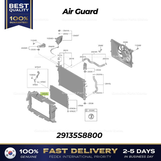 ⭐Genuine⭐ Air Guard 29135S8800 for Hyundai Palisade