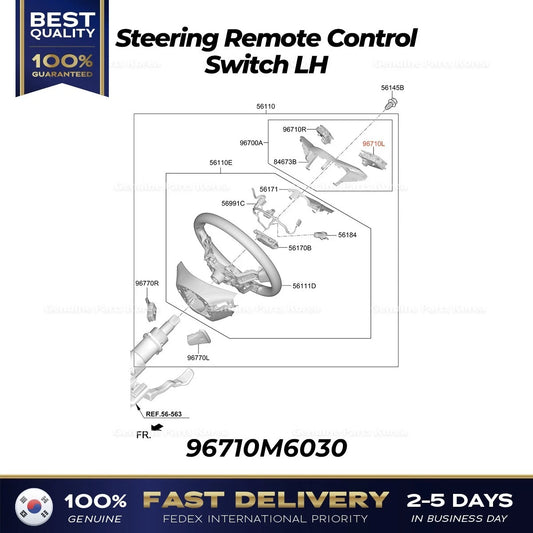 ⭐Genuine⭐ Steering Remote Control Switch LH 96710M6030 for Kia Cerato