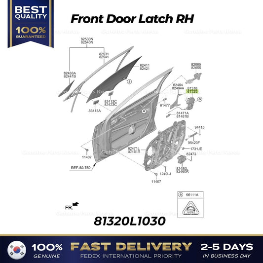 ⭐Genuine⭐ Front Door Latch RH 81320L1030 for Hyundai Sonata