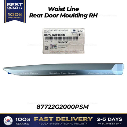 Genuine Waist Line Rear Door Moulding RH 87722G2000PSM for Hyundai Ioniq