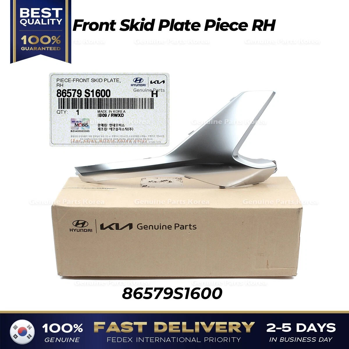 Genuine Front Skid Plate Piece RH 86579S1600 for Hyundai Santa Fe Hybrid