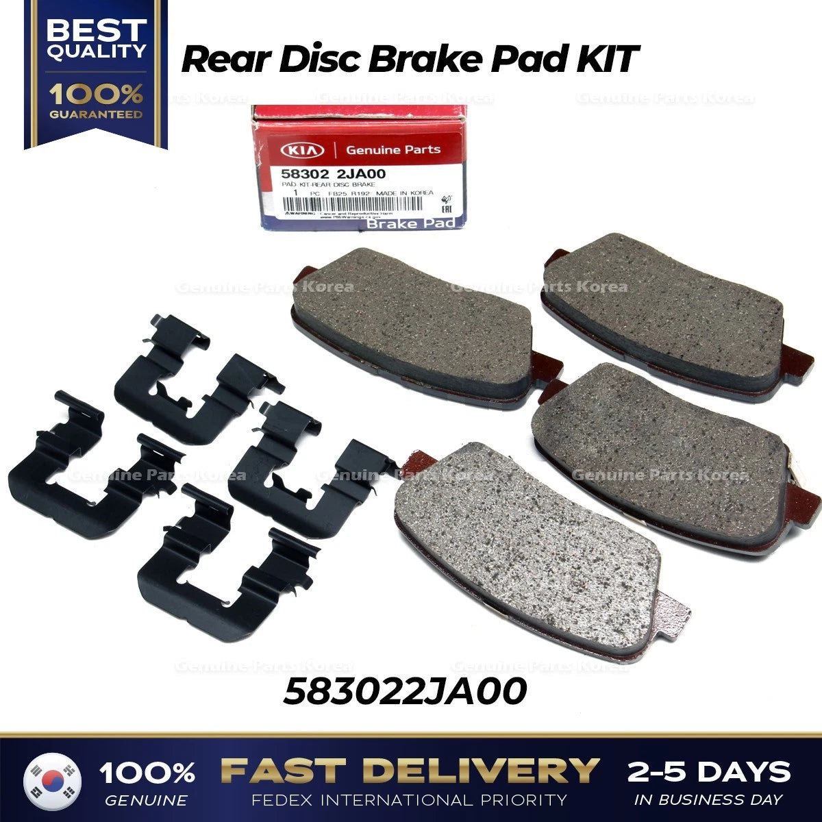 ⭐Genuine⭐ Rear Disc Brake Pad KIT 583022JA00 for Kia Borrego