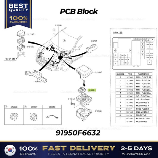 ⭐Genuine⭐ PCB Block 91950F6632 for Kia Cadenza