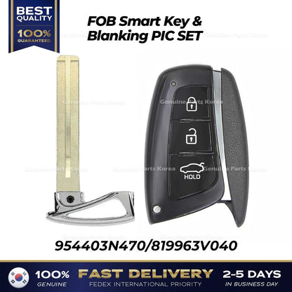 Genuine FOB Smart Key & Blanking PIC SET 954403N470 for Hyundai Equus
