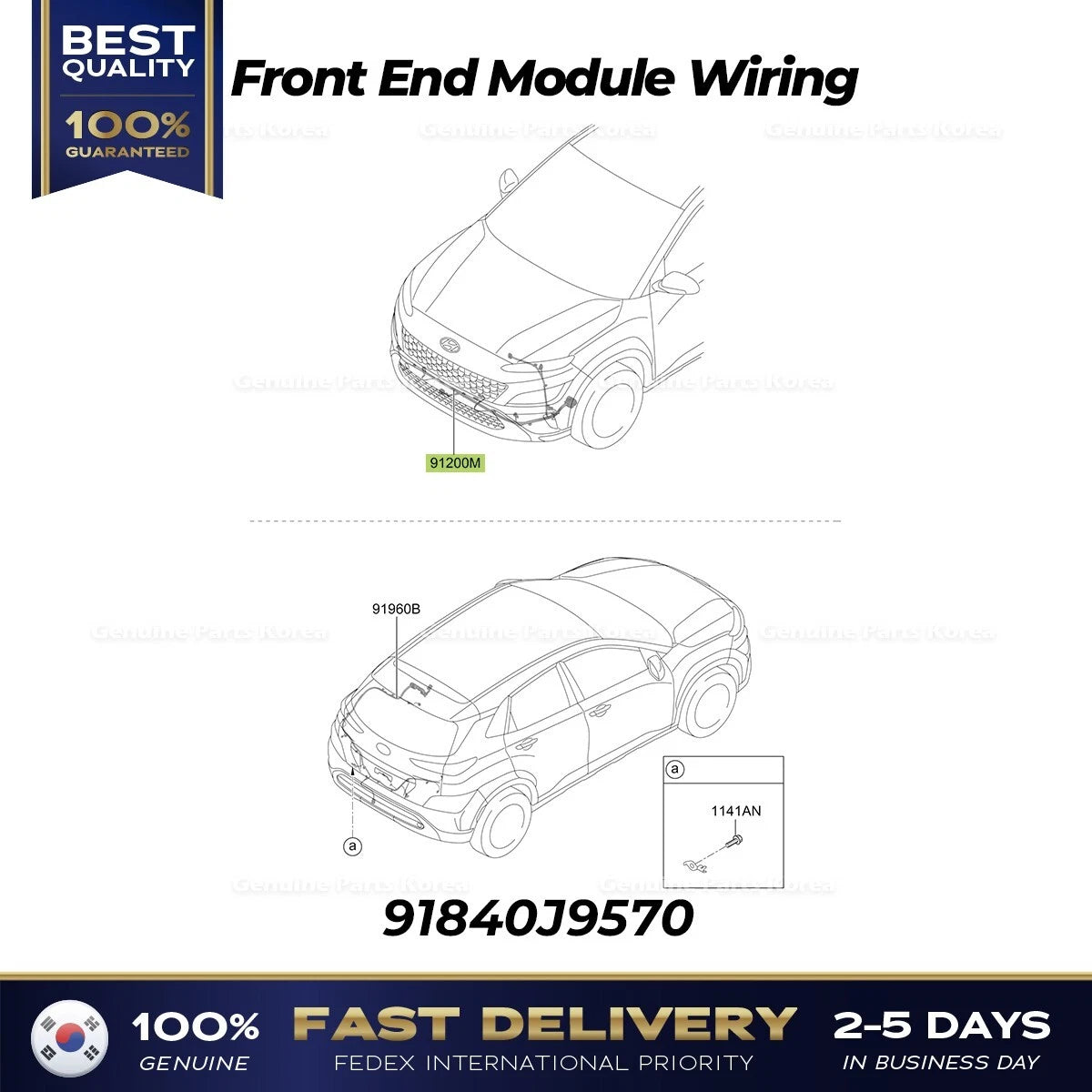 ⭐Genuine⭐ Front End Module Wiring 91840J9570 for Hyundai Kona