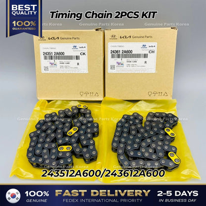 Genuine Timing Chain 2PCS KIT 243512/243612A600 for Hyundai Accent Kia Soul