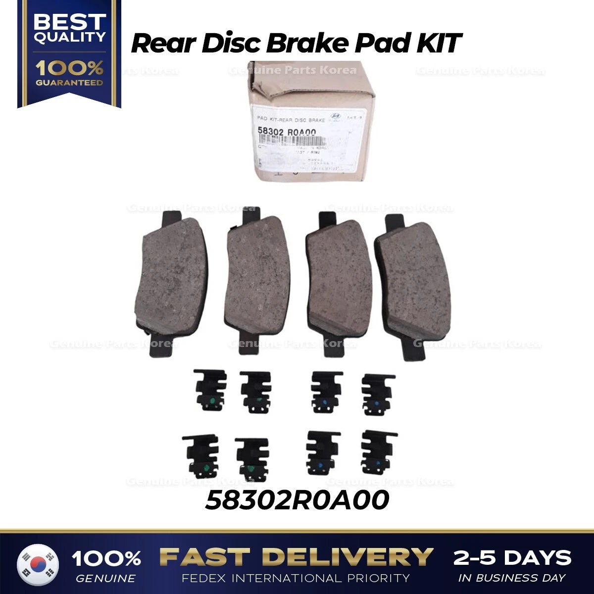 ⭐Genuine⭐ Rear Disc Brake Pad KIT 58302R0A00 for Kia Carnival