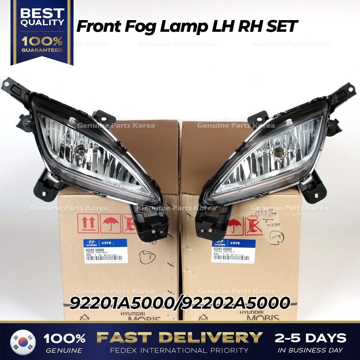 ⭐Genuine⭐ Front Fog Lamp LH RH SET 92201A5000 92202A5000 for Hyundai Elantra