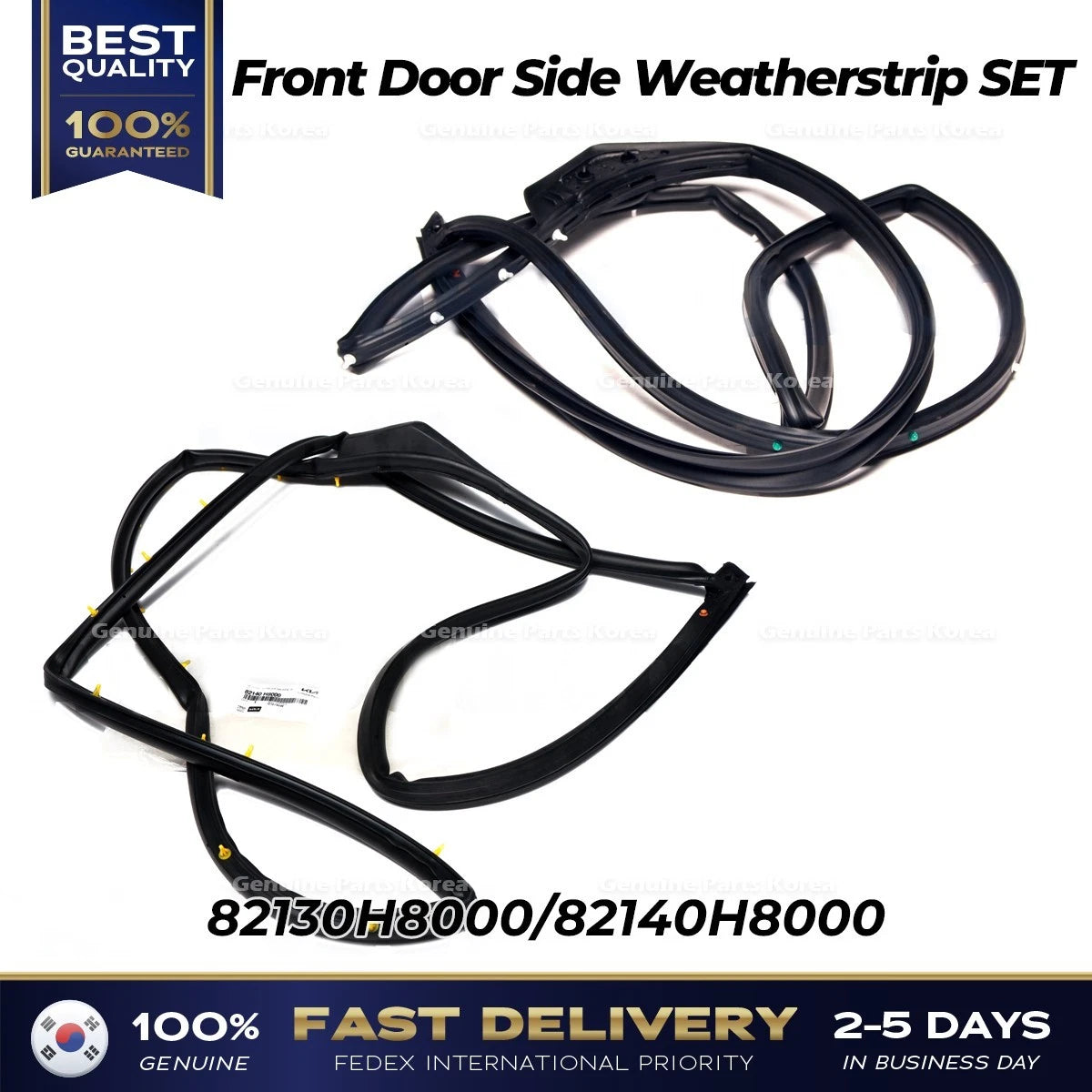 ⭐Genuine⭐ Front Door Side Weatherstrip SET 82130H8000 82140H8000 for Kia Stonic