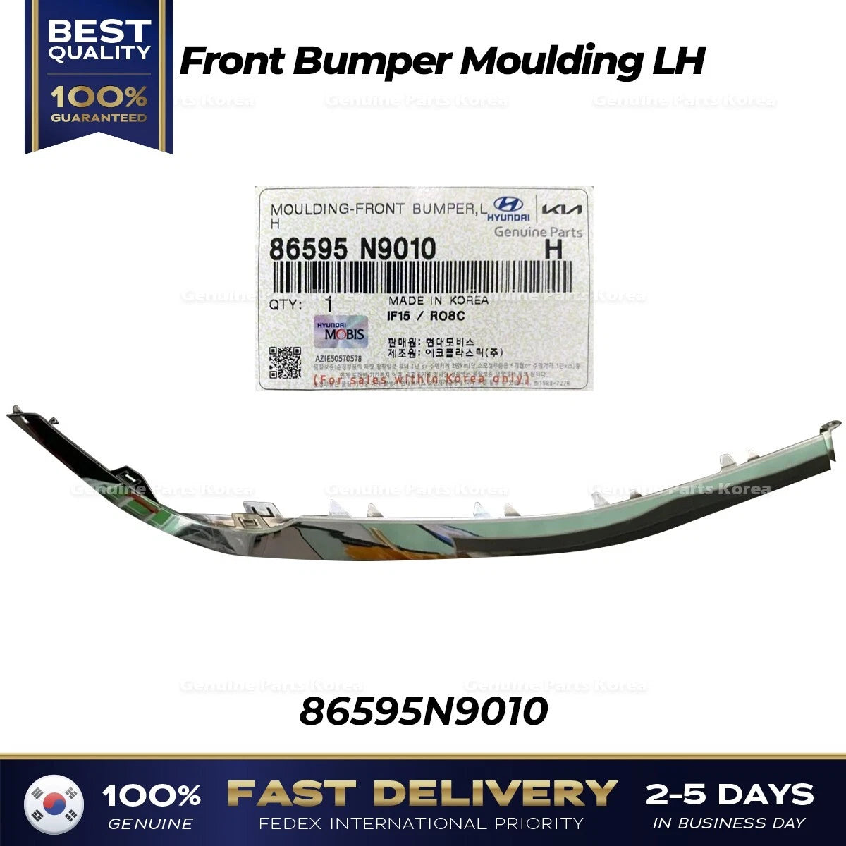 ⭐Genuine⭐ Front Bumper Moulding LH 86595N9010 for Hyundai Tucson
