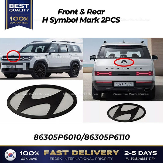 ⭐Genuine⭐ Front & Rear H Symbol Mark 2PCS for Hyundai Santa Fe MX5