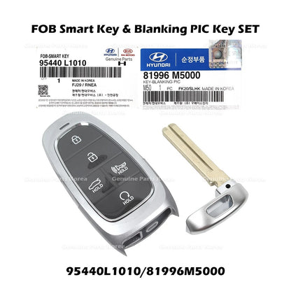 Genuine FOB Smart Key & Blanking PIC Key SET 95440L1010 for Hyundai Sonata