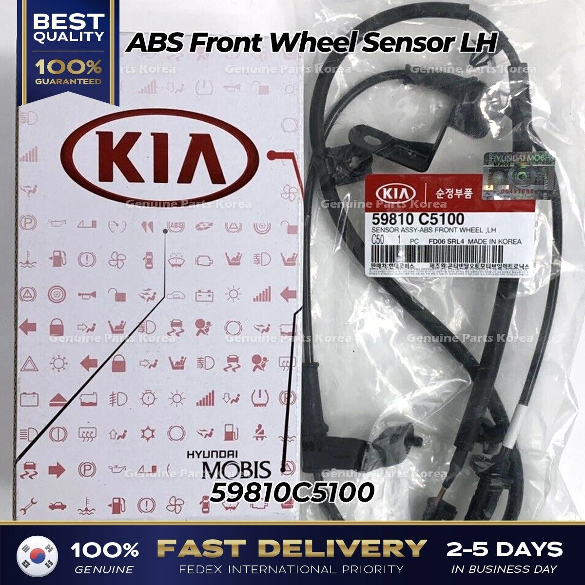 ⭐Genuine⭐ ABS Front Wheel Sensor LH 59810C5100 for Kia Sorento