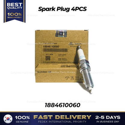Genuine Spark Plug 4PCS 1884610060 for Hyundai Accent Veloster Kia Rio