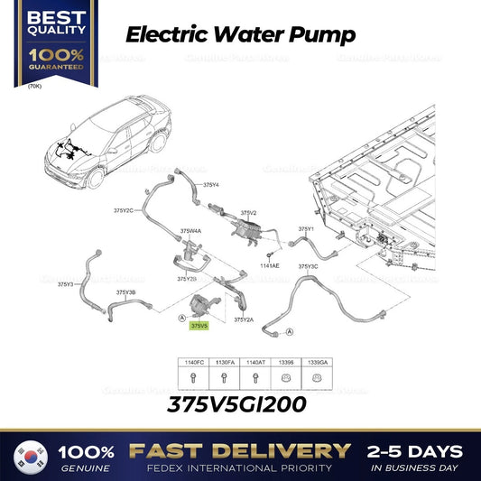 ⭐Genuine⭐ Electric Water Pump 375V5GI200 for Hyundai Ioniq 5 Kia EV6