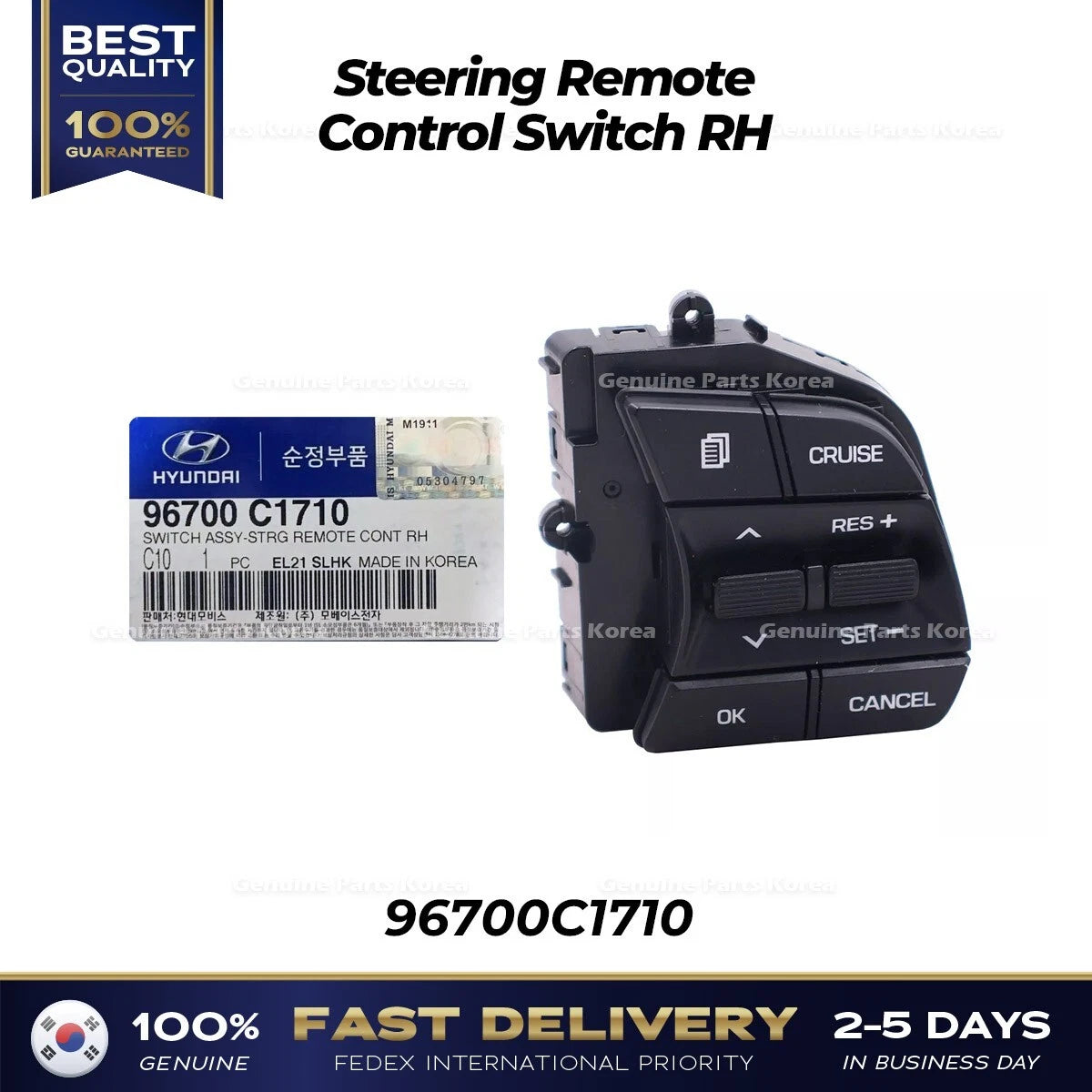 ⭐Genuine⭐ Steering Remote Control Switch RH 96700C1710 for Hyundai Sonata