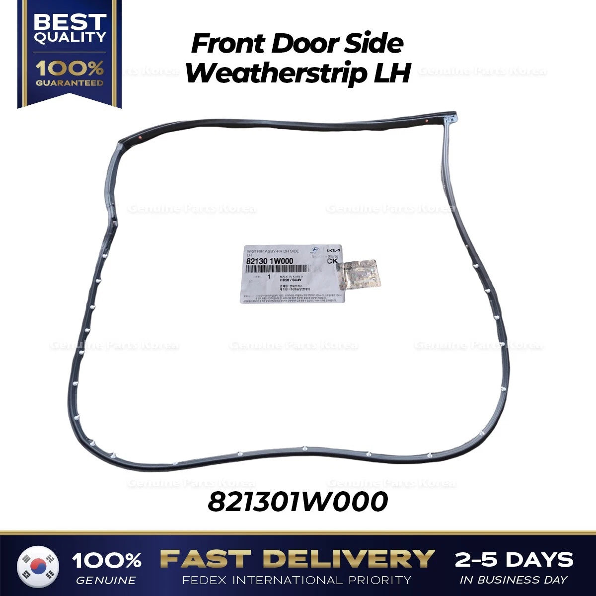 ⭐Genuine⭐ Front Door Side Weatherstrip LH 821301W000 for Kia Rio