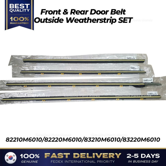 ⭐Genuine⭐ Front & Rear Door Belt Outside Weatherstrip SET for Kia Forte